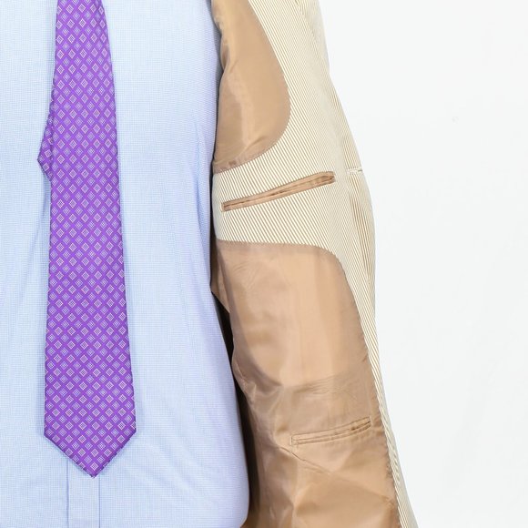 Lineage 46L 36x30 Beige Striped 3-Button Suit R315 - Picture 12 of 15